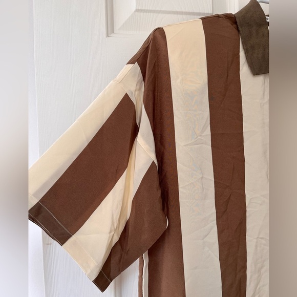 Vintage Silk 90s Mod Stripes Shirt S - Picture 5 of 13